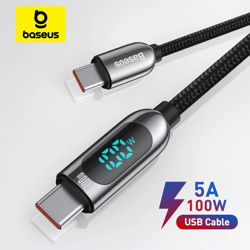 Baseus PD 100W/66W USB C Cable for iPhone 15 pro MacBook Fast Charging Type C Cable For Xiaomi Samsung Data Wire Phone Charging